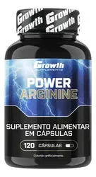 Suplemento L-Arginina Power Arginine Growth Supplements 600mg 120 Cápsulas - Foto oficial e menor preço