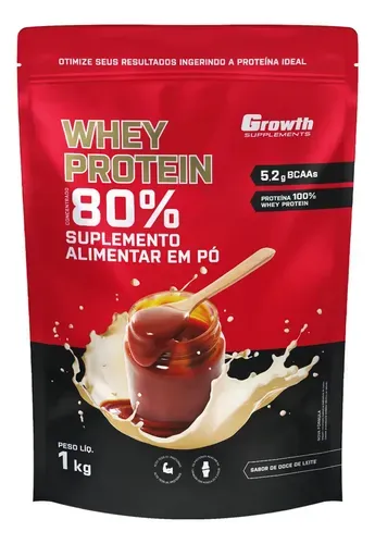 Suplemento Growth Supplements Whey Protein Concentrado Doce de Leite 1kg - Foto oficial e menor preço