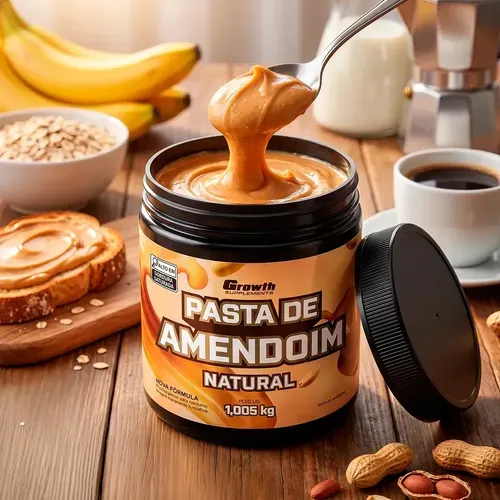 Pasta de Amendoim Integral Growth Supplements 1kg Natural - Foto oficial e menor preço