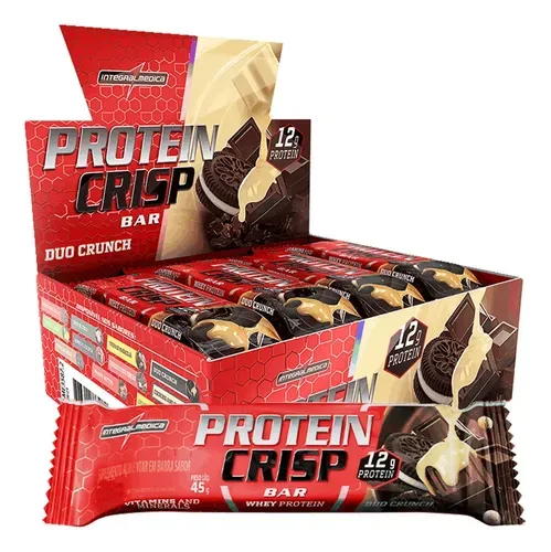 Barra de Proteínas Integralmédica Protein Crisp Duo Crunch 540g 12 Unidades