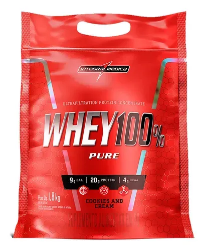 Whey Protein 100% Pure Pouch Cookies 1,8kg Integralmedica