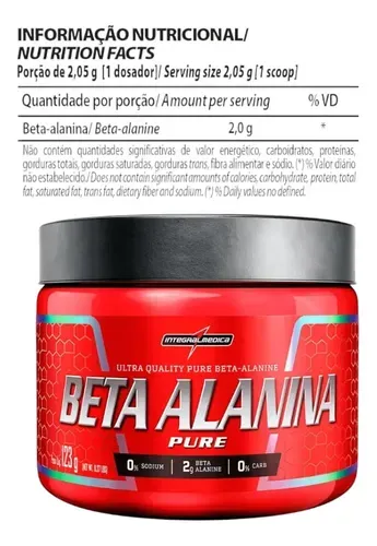 Beta Alanina Integral Medica 123g 100% Pura