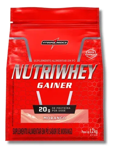 Nutri Whey Gainer 1,2kg Integralmédica Morango