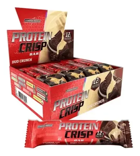 Barra de Proteína Integralmedica Protein Crisp Bar Duo Crunch Caixa 12 Unidades