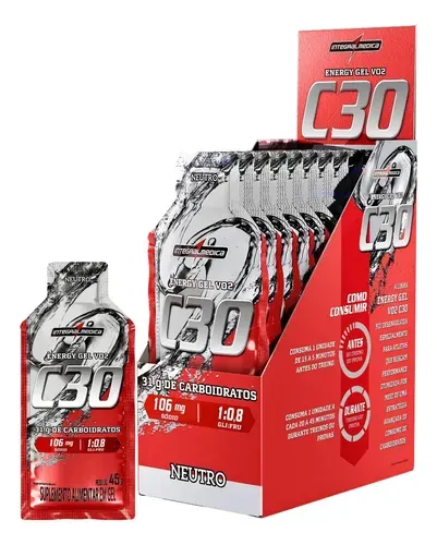 Suplemento Energy Gel VO2 C30 Energy Neutro Integralmédica Pack 10 Unidades