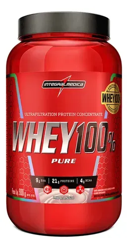 Whey Protein 100% Pure Morango 900g Integralmedica