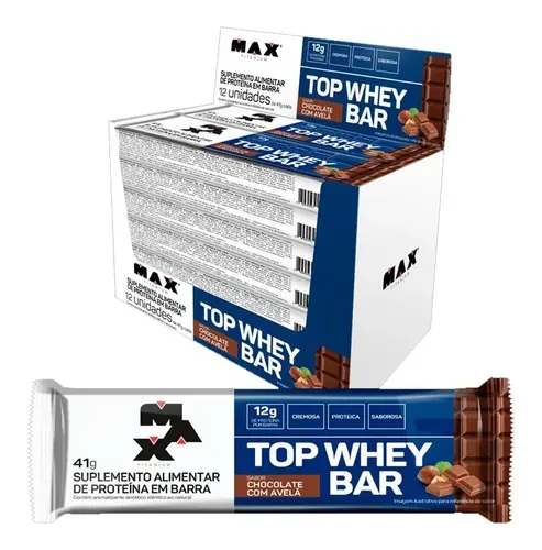 Barra de Proteína Max Titanium Chocolate com Avelã 12 Unidades