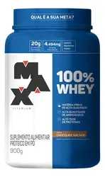 100% Whey Max Titanium 900g Sabor Chocolate Maltado - Foto oficial e menor preço