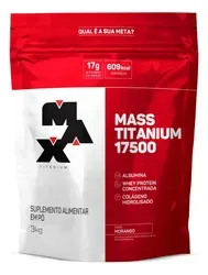 Hipercalórico Max Titanium Mass Titanium 17500 Sabor Morango 3kg - Foto oficial e menor preço