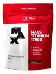 Suplemento em Pó Max Titanium Mass Titanium Refil 17500 Carboidratos Sabor Chocolate 3kg - Foto oficial e menor preço