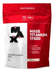 Suplemento em Pó Max Titanium Mass Titanium Refil 17500 Carboidratos Baunilha 3kg - Foto oficial e menor preço