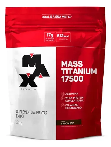 Suplemento em pó Max Titanium Mass Titanium Refil 3kg Chocolate Titânio