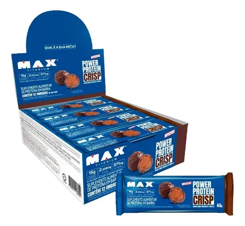 Suplemento Max Titanium Power Protein Crisp 44g Chocolate Truffle - Foto oficial e menor preço