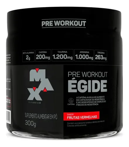 Pre treino Max Titanium 300g Sabor Frutas Vermelhas