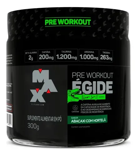 Pré Treino Max Titanium 300g Abacaxi Com Hortelã
