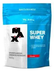 Suplemento Max Titanium Super Whey Protein 900g Sabor Morango - Foto oficial e menor preço