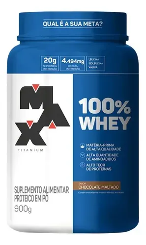 Suplemento Max Titanium 100% Whey 900g Chocolate Maltado