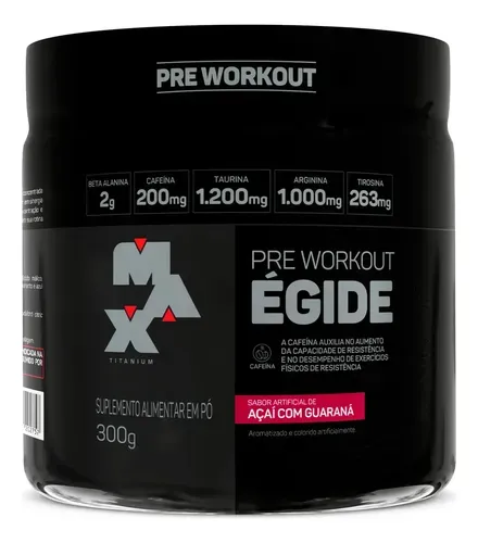 Pré-Treino Egide Max Titanium 300g Guaraná com Açaí Titânio