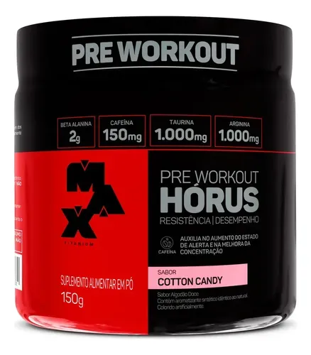 Pré Treino Max Titanium Hórus 150g Algodão Doce
