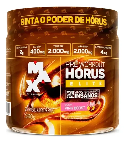 Pré-Treino Max Titanium Horus Elite 390g Pink Boost Lemonade