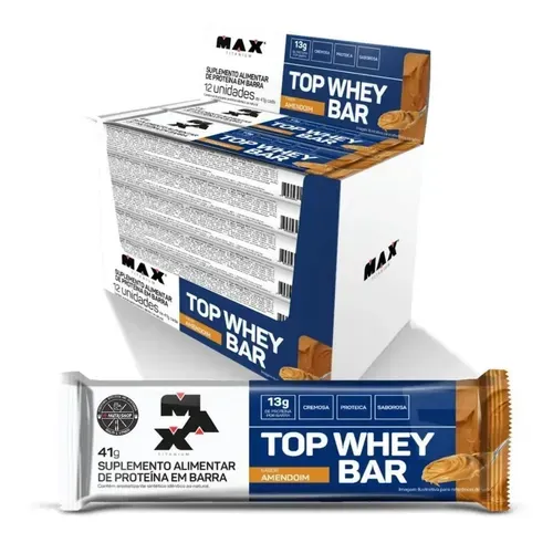 Barra de Proteína Max Titanium Top Whey Bar Sabor Amendoim 41g