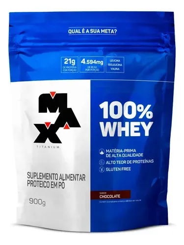 Whey 100% Max Titanium Whey Concentrado 900g Chocolate