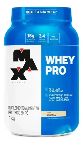 Whey Protein Max Titanium Whey Pro Concentrado 1kg Cookies