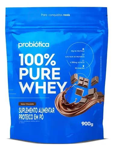 Whey Protein Concentrado 100% Pure Whey Chocolate 900g Probiótica