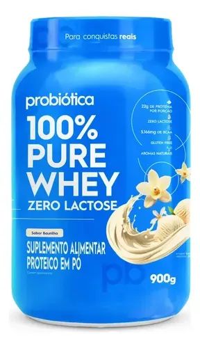 Whey Protein 100% Pure Whey Zero Lactose Probiótica 900g