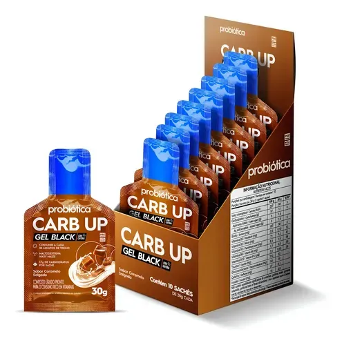 Carboidrato Carb Up Gel Black 10x30g Probiótica Caramelo Salgado Preto
