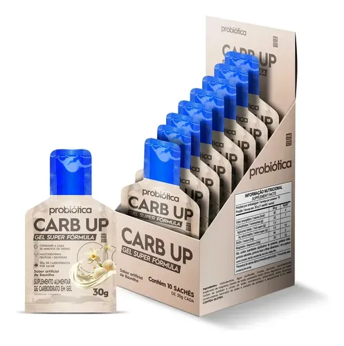 Carb Up Gel Super Fórmula Probiótica Sabor Baunilha 10 Sachês 30g