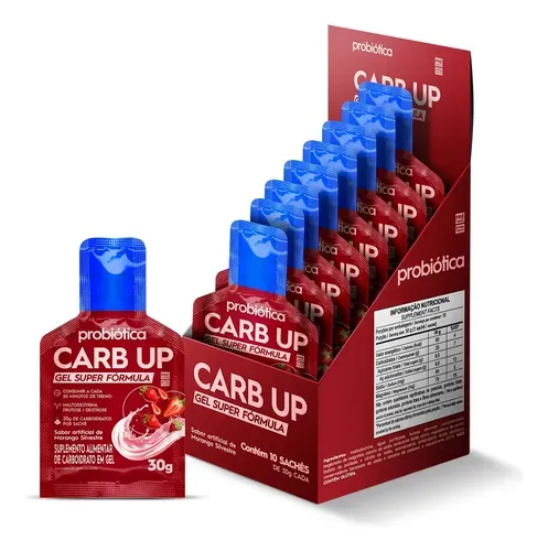 Carb Up Super Fórmula Gel Probiótica Morango Silvestre 10 Unidades