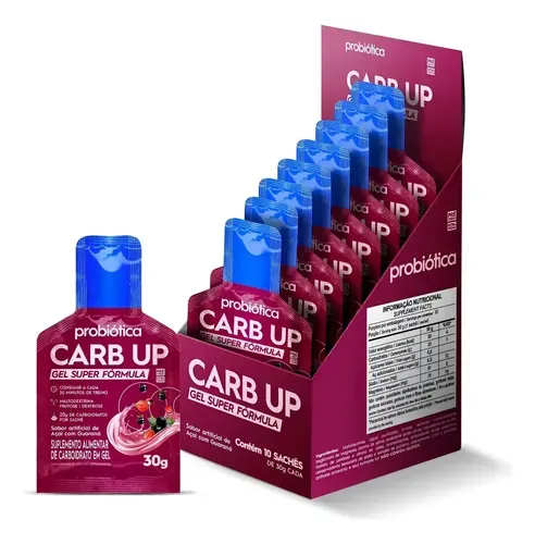Carb Up Super Fórmula Gel Sabor Açaí com Guaraná Probiótica 30g 10 Unidades