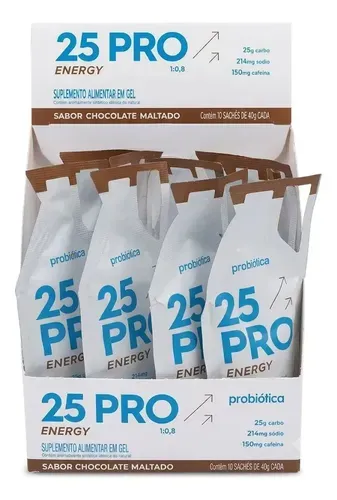 Gel de Carboidrato Probiótica Gel 25 Pro Energy 25g Chocolate Maltado