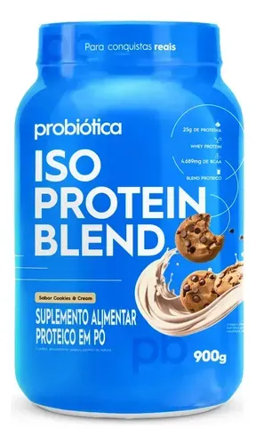 Whey Protein Probiótica Iso Blend Pó Cookies and Cream 900g