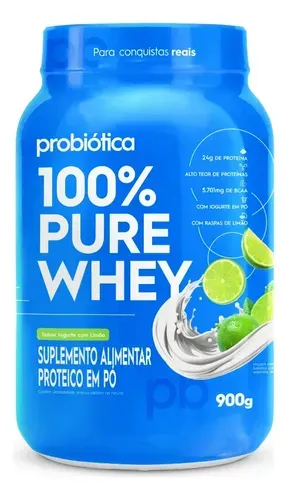 Pote Whey 100% Pure Whey Probiótica Iogurte Com Limão 900g em Pó