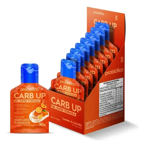 Suplemento Energético Carb Up Gel Super Fórmula Laranja Probiótica 30g - Caixa com 10 Unidades - Foto oficial e menor preço