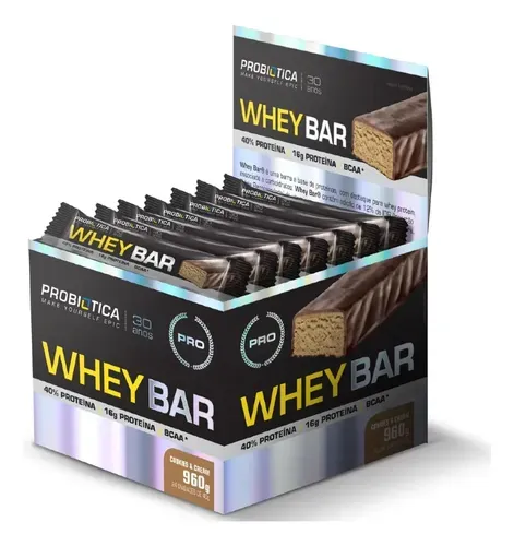 Barra de Proteínas Probiótica Whey Cookies and Cream 960g