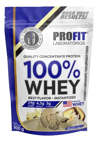 Whey Protein Profit 100% Quality Concentrate Baunilha 900g