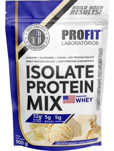 Isolate Protein Mix Refil 900g PROFIT Laboratórios Sabor Chocolate Branco - Foto oficial e menor preço