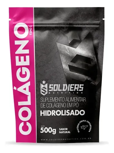 Colágeno Hidrolisado 500g Tipo 1 100% Puro Soldiers Nutrition