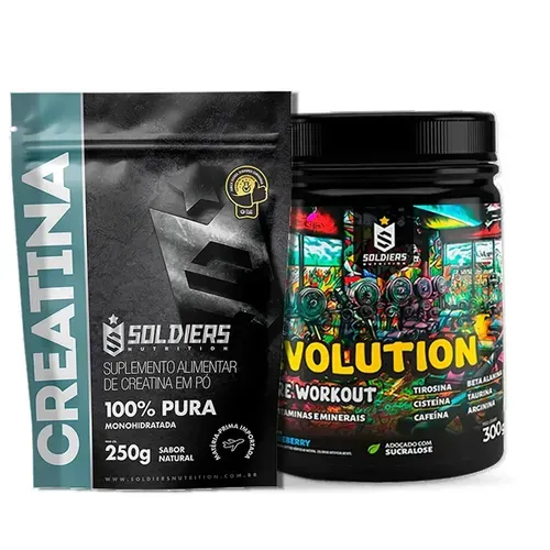Creatina 250g + Pré-treino Limonada Suiça Soldiers Nutrition Limonada Suíça