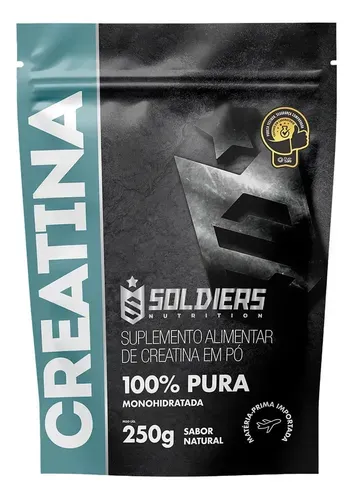 Creatina Soldiers Nutrition 250g Suplemento Monohidratada em Pó