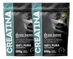 Creatina Soldiers Nutrition em Pó Sem Sabor 1.2kg Kit com 2 Unidades - Foto oficial e menor preço
