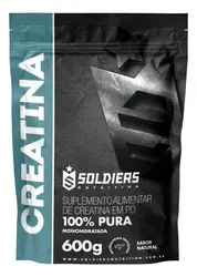 Creatina Soldiers Nutrition em pó Sem sabor 600g Natural / Sem Sabor - Foto oficial e menor preço