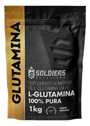 L-Glutamina SOLDIERS NUTRITION em pó Sem sabor 1kg Natural / Sem Sabor - Foto oficial e menor preço