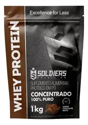 Suplemento Soldiers Nutrition Whey Protein em Pó 1kg Sabor Chocolate - Foto oficial e menor preço