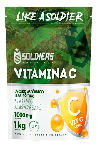 Vitamina C em Pó Ácido Ascórbico 1Kg Soldiers Nutrition