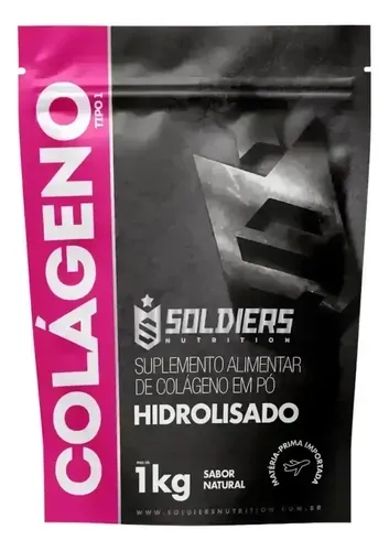 Colágeno Hidrolisado Soldiers Nutrition 1kg Tipo 1 100% Puro - Foto oficial e menor preço