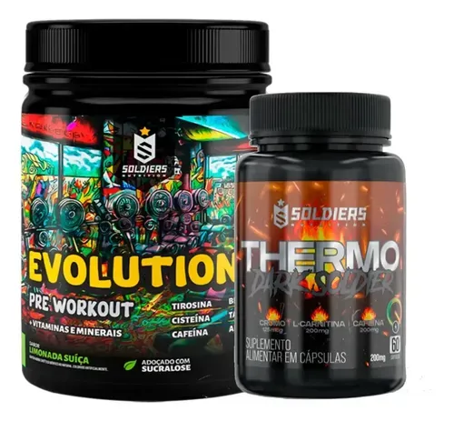 Kit Pré-Treino Evolution Melancia 300g e Termogênico Dark - SOLDIERS NUTRITION